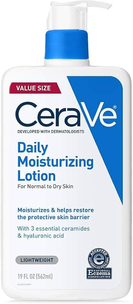 CeraVe CeraVe Daily Moisturizing Lotion for Dry Skin, Body Lotion & Face Moisturizer with Hyaluronic Acid and Ceramides, Daily Moisturizer, Fragrance Free, Oil-Free, 19 Ounce